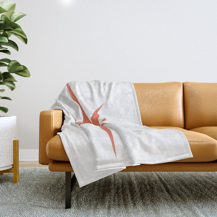 Orange Mid Century Starburst Throw Blanket Gallery Image 1