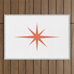 Orange Mid Century Starburst Outdoor Rug Gallery Image 1