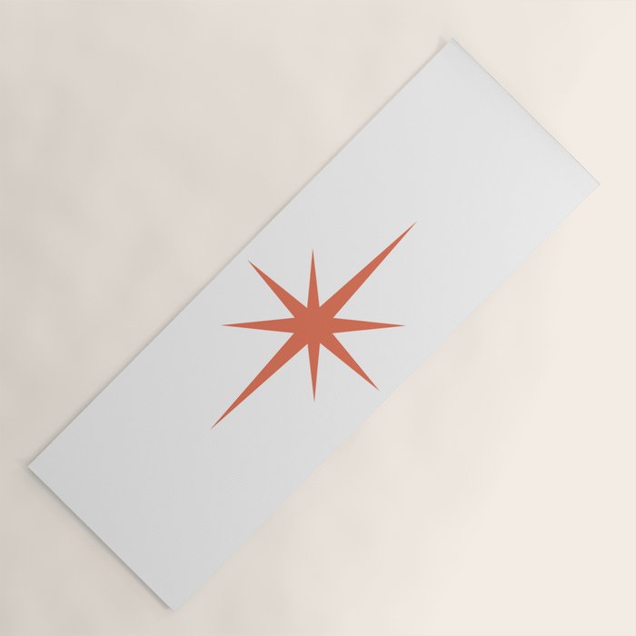 Orange Mid Century Starburst Yoga Mat Gallery Image 1