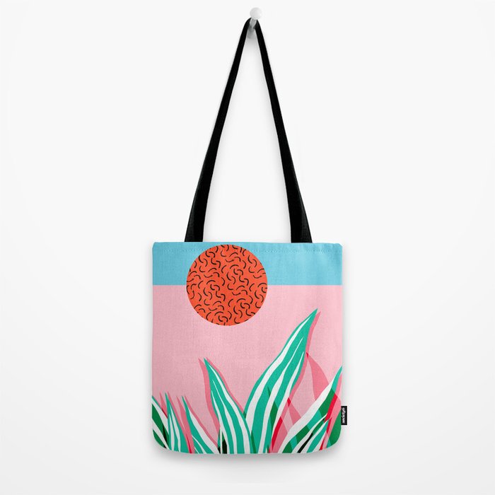 Freakin' - memphis throwback style palm springs neon art print 1980s vintage desert road trippin Tote Bag Gallery Image 2