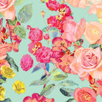 Antique Floral Print in Coral and Mint Tones Coffee Mug Gallery Image 2