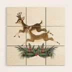 winter deer // repeat pattern Wood Wall Art Gallery Image 1