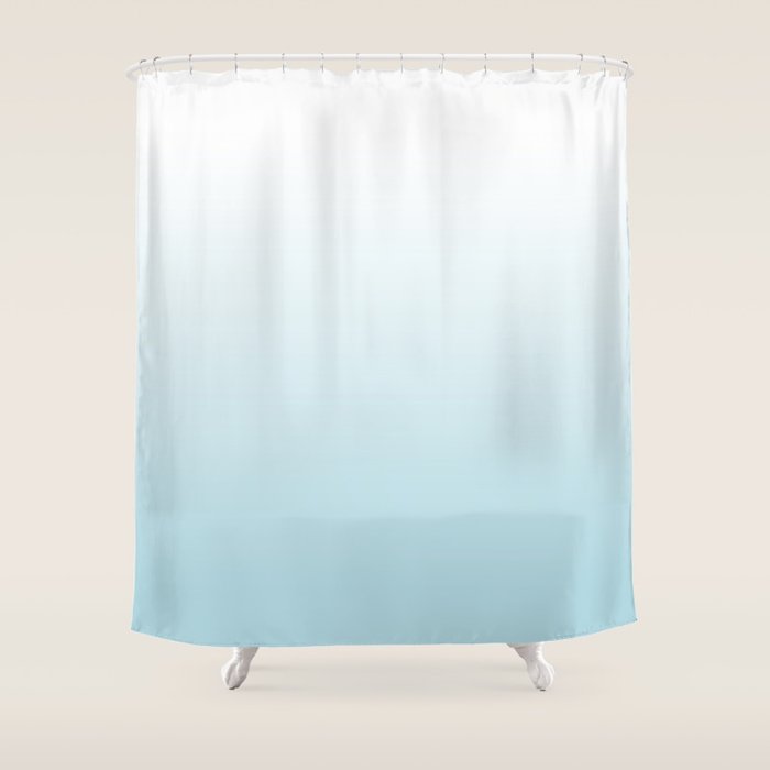 Ombre Blue Plume Shower Curtain Gallery Image 1