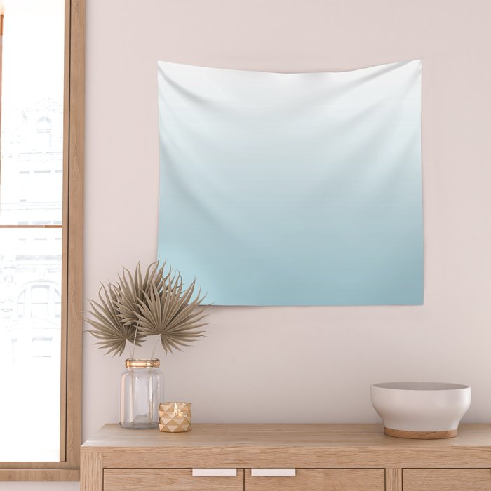 Ombre Blue Plume Wall Tapestry Gallery Image 2