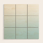 Ombre Blue Plume Wood Wall Art Gallery Image 1