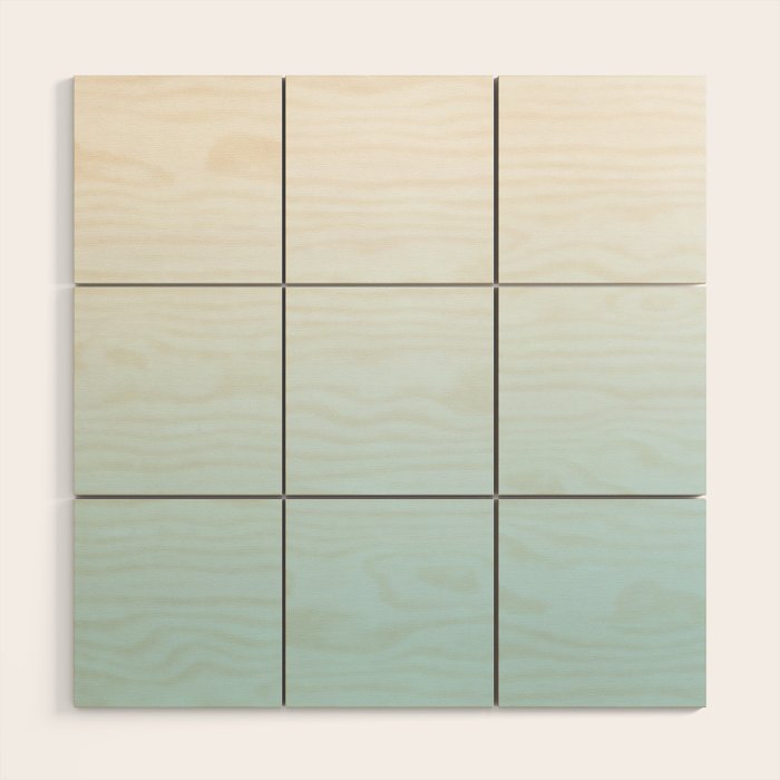 Ombre Blue Plume Wood Wall Art Gallery Image 1