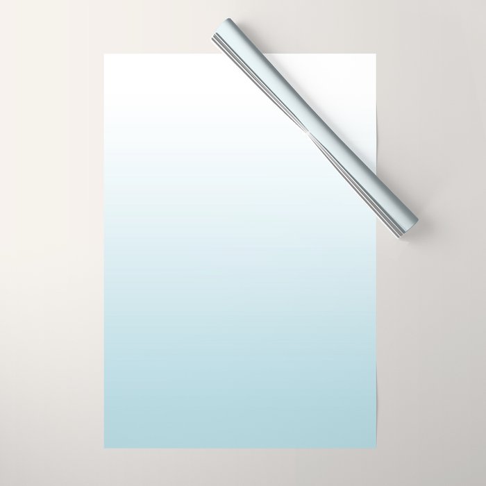 Ombre Blue Plume Wrapping Paper Gallery Image 1