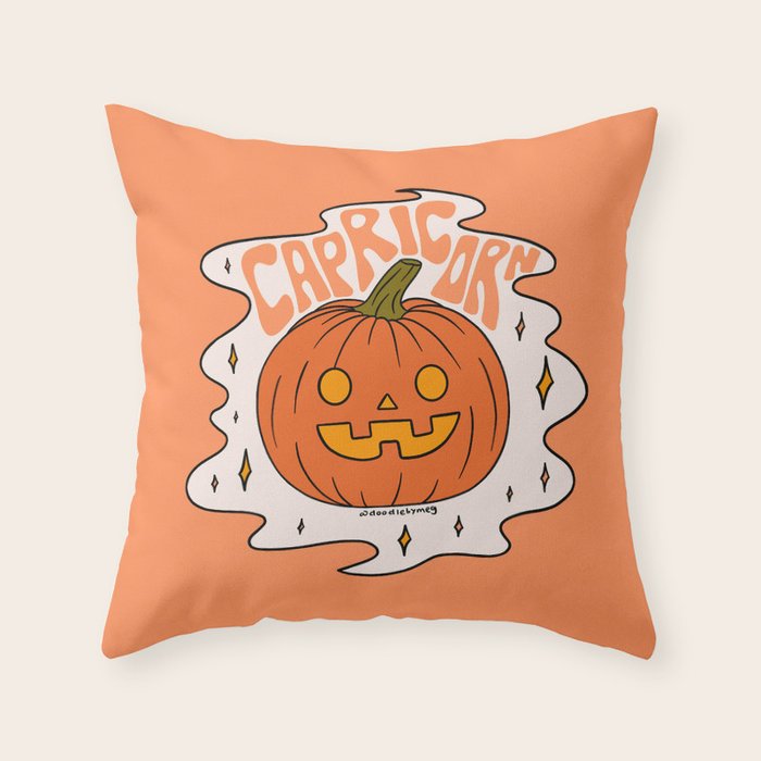 Capricorn Jack O Lantern Throw Pillow Gallery Image 6