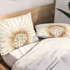 Gold Sunflower Drawing Pillow Sham Gallery Image 2