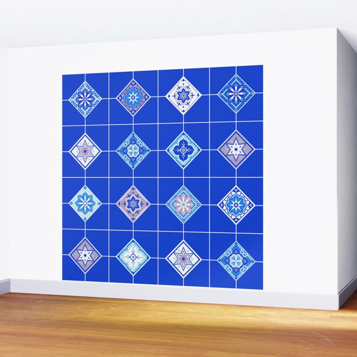 Talavera Mexican Tile - Blue Palette Wall Mural Gallery Image 2