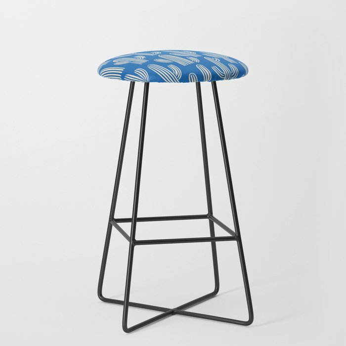 Cactus plant hand drawn pattern Stool Gallery Image 1
