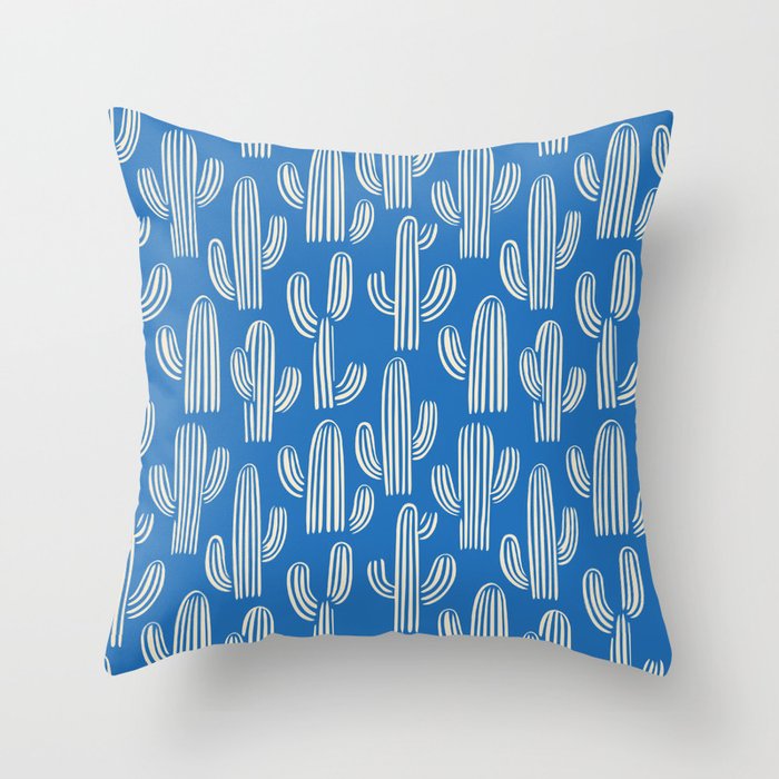 Cactus plant hand drawn pattern Throw Pillow Gallery Image 6