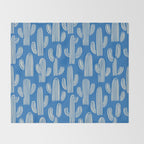 Cactus plant hand drawn pattern Throw Blanket Gallery Image 2