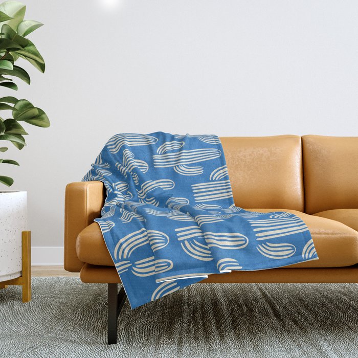 Cactus plant hand drawn pattern Throw Blanket Gallery Image 1