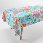 Winter Forest Woodland Animals in Arctic Blue Tablecloth Gallery Image 1