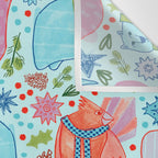 Winter Forest Woodland Animals in Arctic Blue Wall Tapestry Gallery Image 3