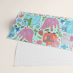 Winter Forest Woodland Animals in Arctic Blue Wrapping Paper Gallery Image 2