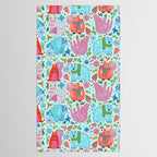 Winter Forest Woodland Animals in Arctic Blue Tablecloth Gallery Image 2
