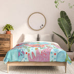 Winter Forest Woodland Animals in Arctic Blue Comforter Gallery Image 3