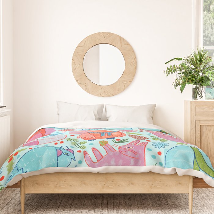 Winter Forest Woodland Animals in Arctic Blue Duvet Cover Gallery Image 3
