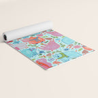 Winter Forest Woodland Animals in Arctic Blue Yoga Mat Gallery Image 2