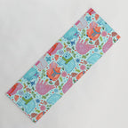 Winter Forest Woodland Animals in Arctic Blue Yoga Mat Gallery Image 1