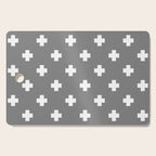 White Swiss Cross Pattern on Light Grey background Cutting Board Gallery Image 1