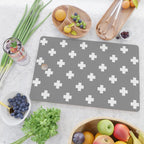 White Swiss Cross Pattern on Light Grey background Cutting Board Gallery Image 2