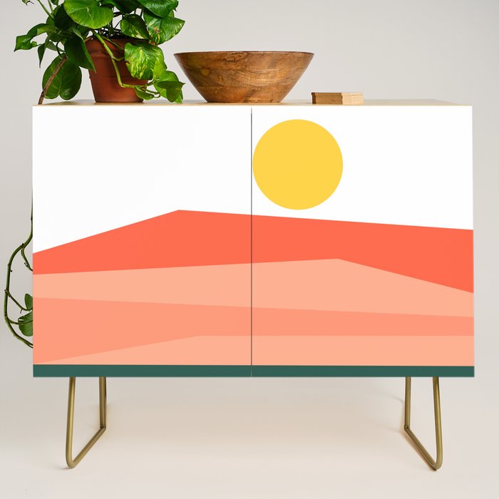 Abstract Landscape 09 Red Credenza Gallery Image 1