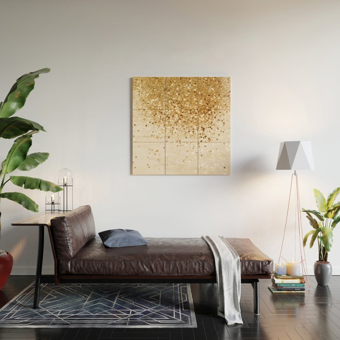Sparkling Gold Glitter Glam #2 (Faux Glitter) #shiny #decor #art #society6 Wood Wall Art Gallery Image 2