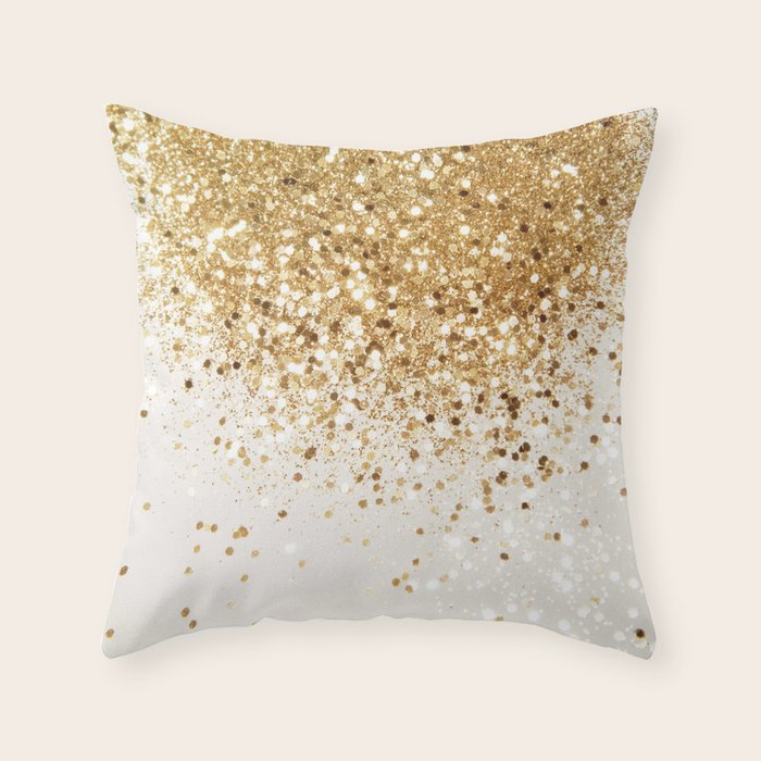 Sparkling Gold Glitter Glam #2 (Faux Glitter) #shiny #decor #art #society6 Throw Pillow Gallery Image 6