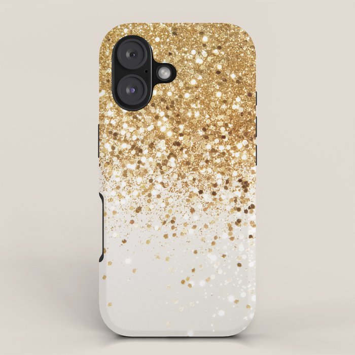 Sparkling Gold Glitter Glam #2 (Faux Glitter) #shiny #decor #art #society6 iPhone Case Gallery Image 1