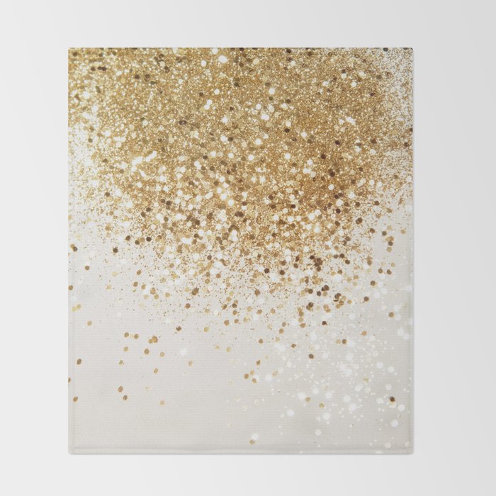 Sparkling Gold Glitter Glam #2 (Faux Glitter) #shiny #decor #art #society6 Throw Blanket Gallery Image 2