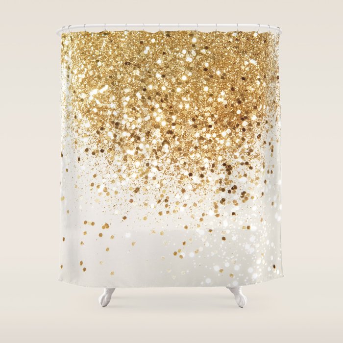 Sparkling Gold Glitter Glam #2 (Faux Glitter) #shiny #decor #art #society6 Shower Curtain Gallery Image 1