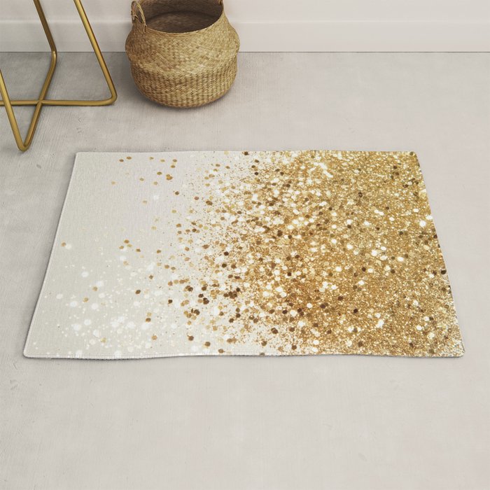 Sparkling Gold Glitter Glam #2 (Faux Glitter) #shiny #decor #art #society6 Rug Gallery Image 1