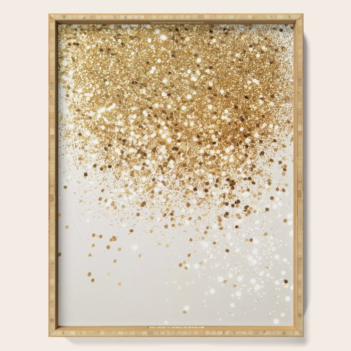 Sparkling Gold Glitter Glam #2 (Faux Glitter) #shiny #decor #art #society6 Serving Tray Gallery Image 1