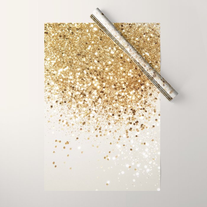 Sparkling Gold Glitter Glam #2 (Faux Glitter) #shiny #decor #art #society6 Wrapping Paper Gallery Image 1
