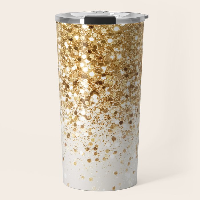 Sparkling Gold Glitter Glam #2 (Faux Glitter) #shiny #decor #art #society6 Travel Mug Gallery Image 1