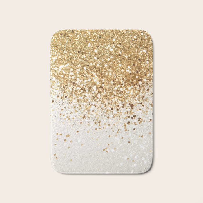 Sparkling Gold Glitter Glam #2 (Faux Glitter) #shiny #decor #art #society6 Bath Mat Gallery Image 1