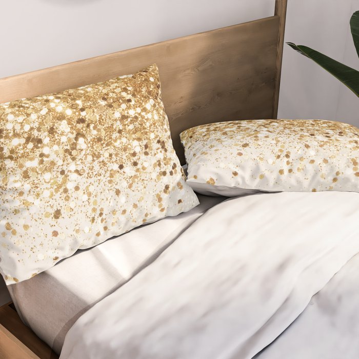 Sparkling Gold Glitter Glam #2 (Faux Glitter) #shiny #decor #art #society6 Pillow Sham Gallery Image 2