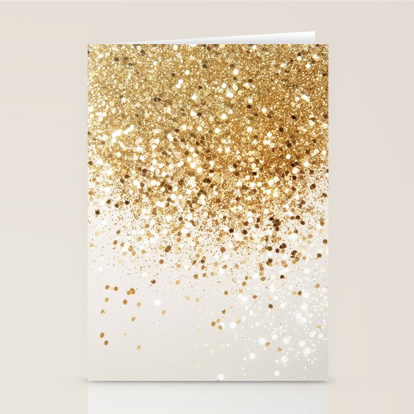 Sparkling Gold Glitter Glam #2 (Faux Glitter) #shiny #decor #art #society6 Stationery Card Gallery Image 1