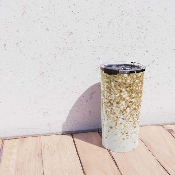 Sparkling Gold Glitter Glam #2 (Faux Glitter) #shiny #decor #art #society6 Travel Mug Gallery Image 4