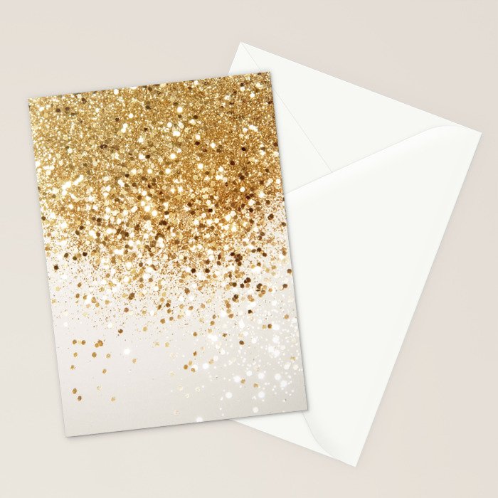 Sparkling Gold Glitter Glam #2 (Faux Glitter) #shiny #decor #art #society6 Stationery Card Gallery Image 2