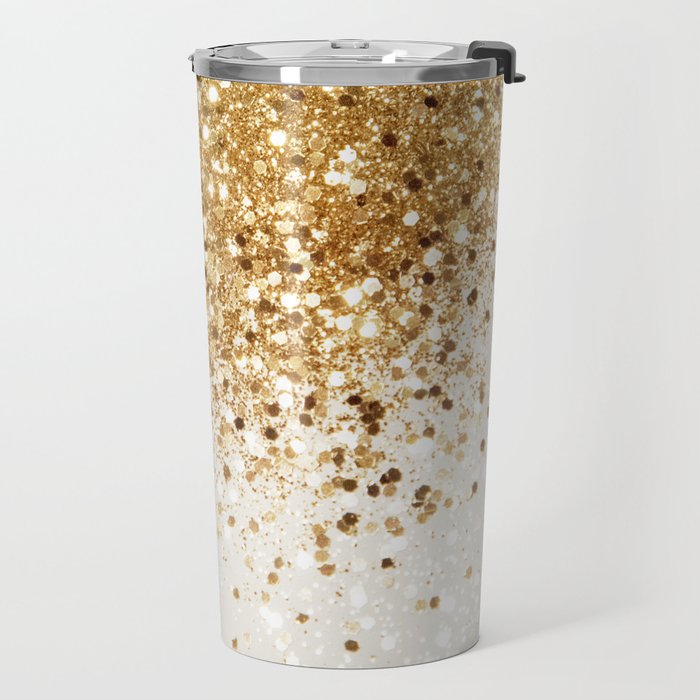 Sparkling Gold Glitter Glam #2 (Faux Glitter) #shiny #decor #art #society6 Travel Mug Gallery Image 2