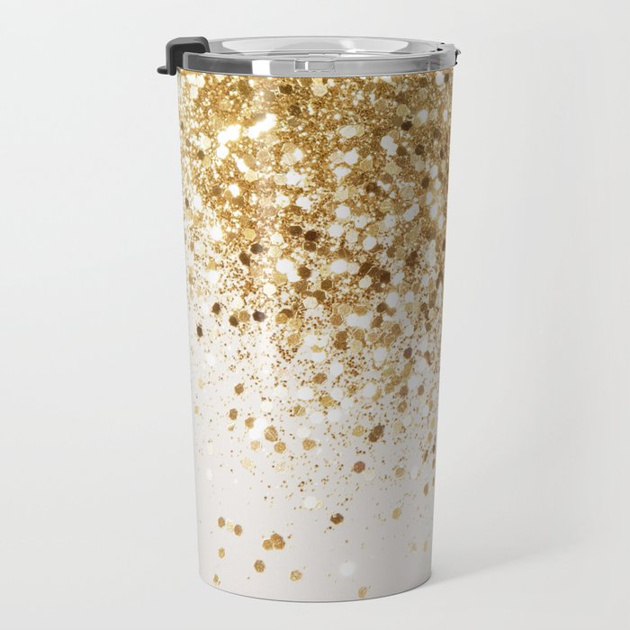 Sparkling Gold Glitter Glam #2 (Faux Glitter) #shiny #decor #art #society6 Travel Mug Gallery Image 3