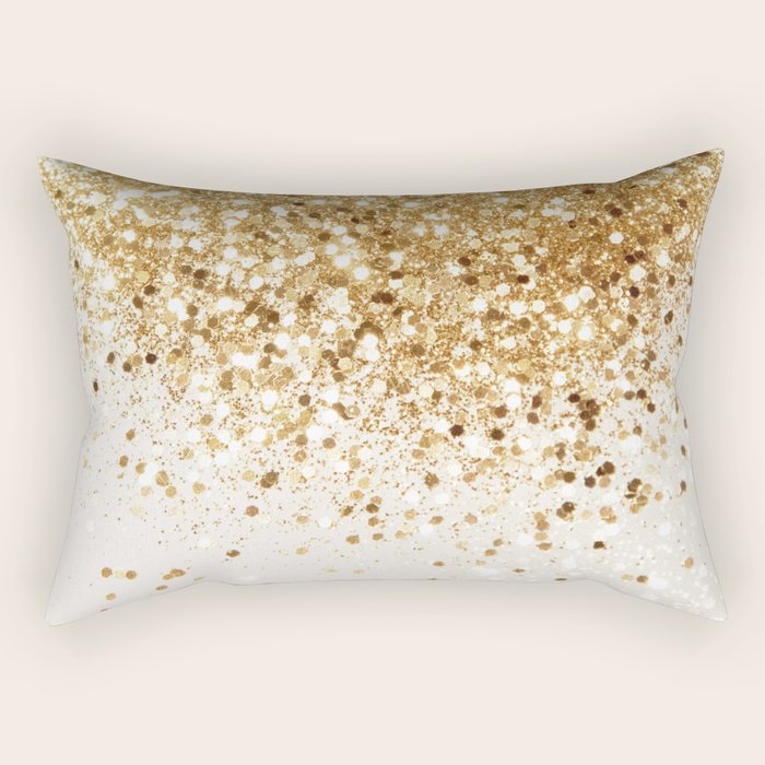 Sparkling Gold Glitter Glam #2 (Faux Glitter) #shiny #decor #art #society6 Rectangular Pillow Gallery Image 1