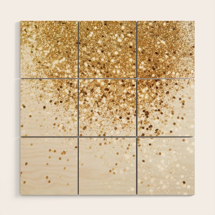 Sparkling Gold Glitter Glam #2 (Faux Glitter) #shiny #decor #art #society6 Wood Wall Art Gallery Image 1