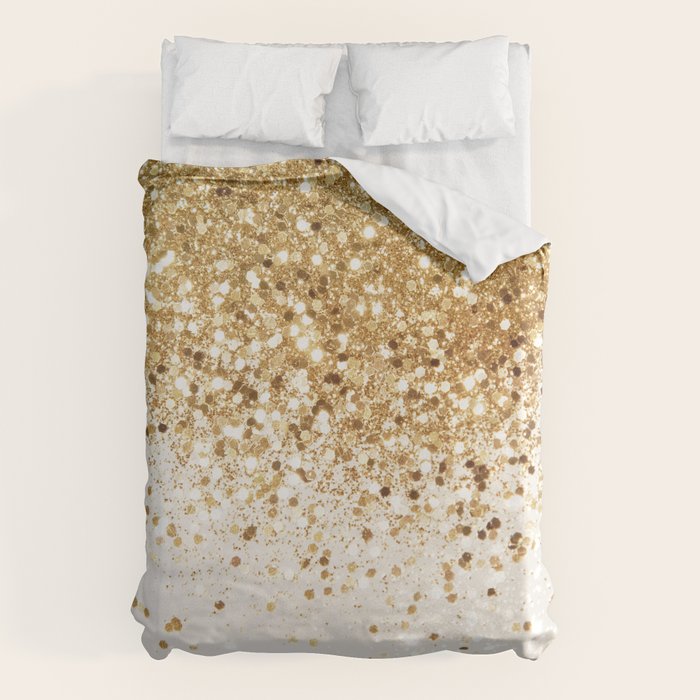 Sparkling Gold Glitter Glam #2 (Faux Glitter) #shiny #decor #art #society6 Duvet Cover Gallery Image 6
