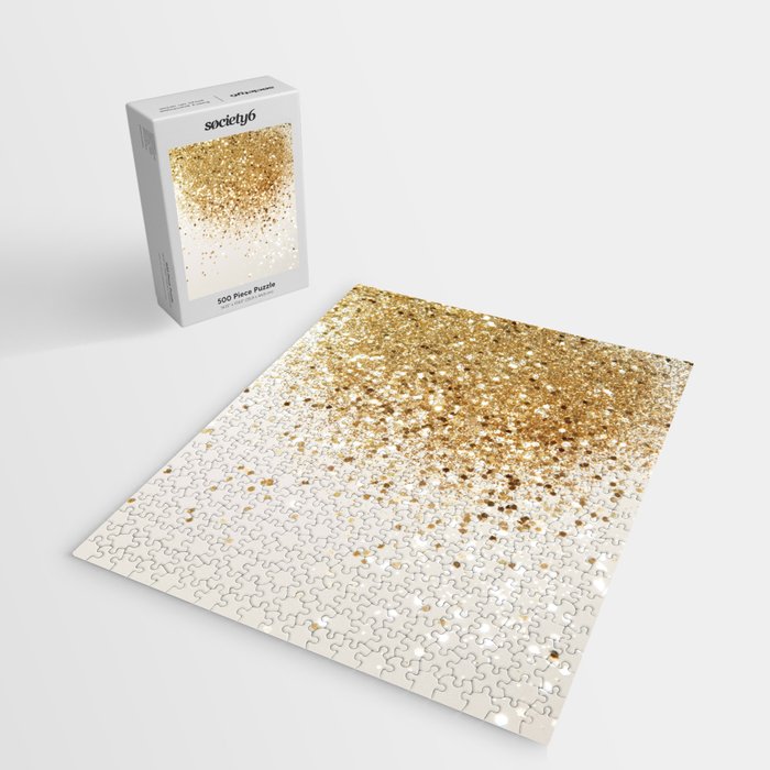 Sparkling Gold Glitter Glam #2 (Faux Glitter) #shiny #decor #art #society6 Jigsaw Puzzle Gallery Image 2