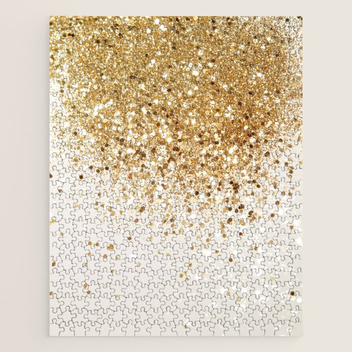 Sparkling Gold Glitter Glam #2 (Faux Glitter) #shiny #decor #art #society6 Jigsaw Puzzle Gallery Image 1